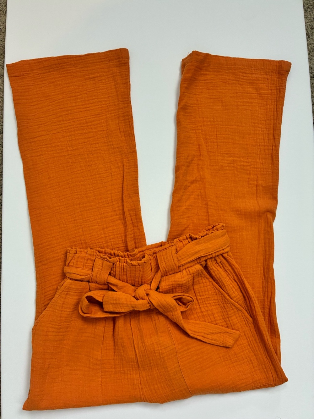 Sincerely Jules NWT Crinkly High waist slim Belt tie Pants